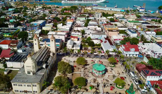 A view of the city from above.